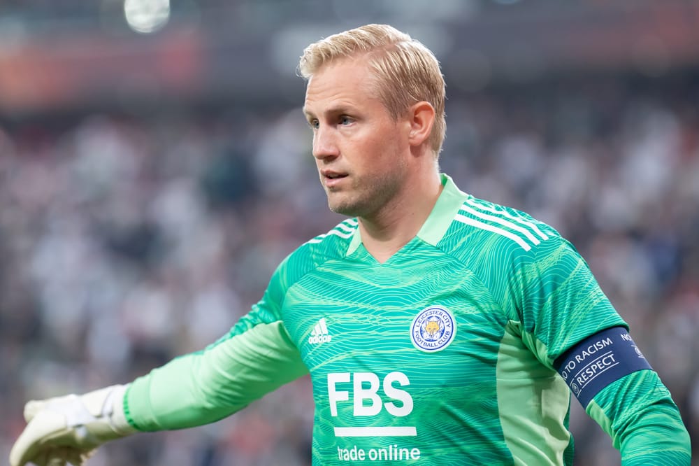 WARSAW, POLAND - 30 SEPTEMBER, 2021: UEFA Europa League Group Stage Match, Legia Warszawa vs Leicester City FC 1:0 o.p: Kasper Schmeichel of Leicester City FC