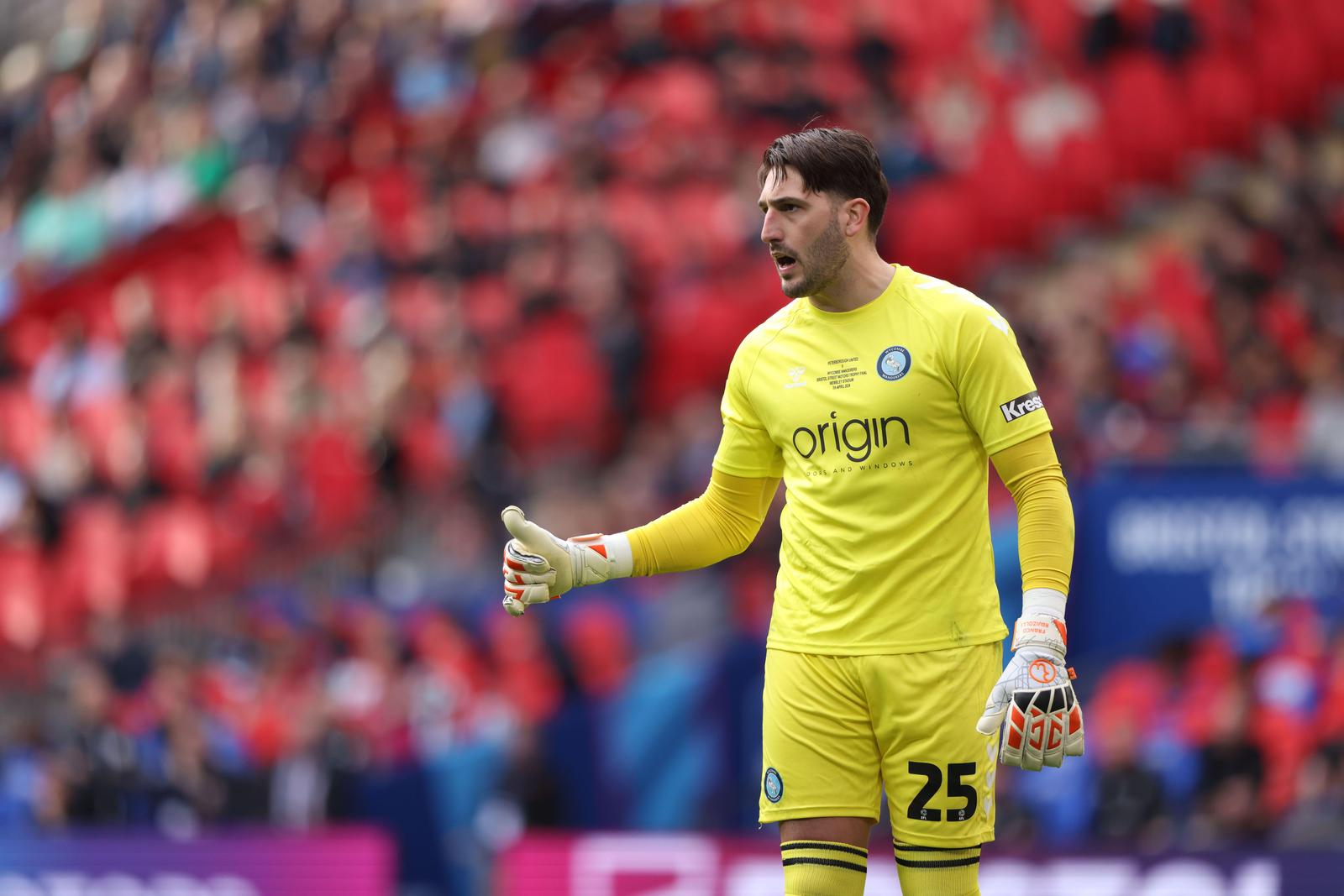 2WYTNH7 London, UK. 07th Apr, 2024. Franco Ravizzoli (WW) at the Bristol Street Motors EFL Trophy Final, Peterborough United v Wycombe Wanderers match at Wembley Stadium, London, UK on 7th April, 2024 Credit: Paul Marriott/Alamy Live News