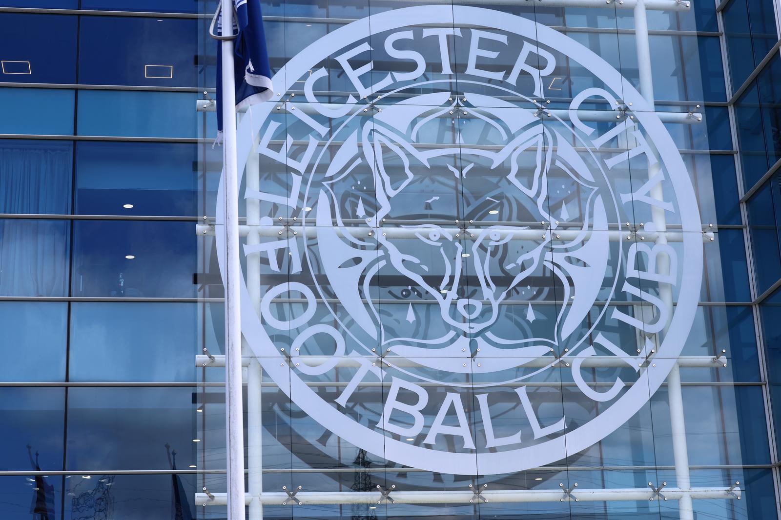 The Leicester City  crest above the main stand before the EFL Sky Bet League 1 match between Leicester City and Oxford United at the King Power Stadium, Leicester, UK on 5 September 2026.