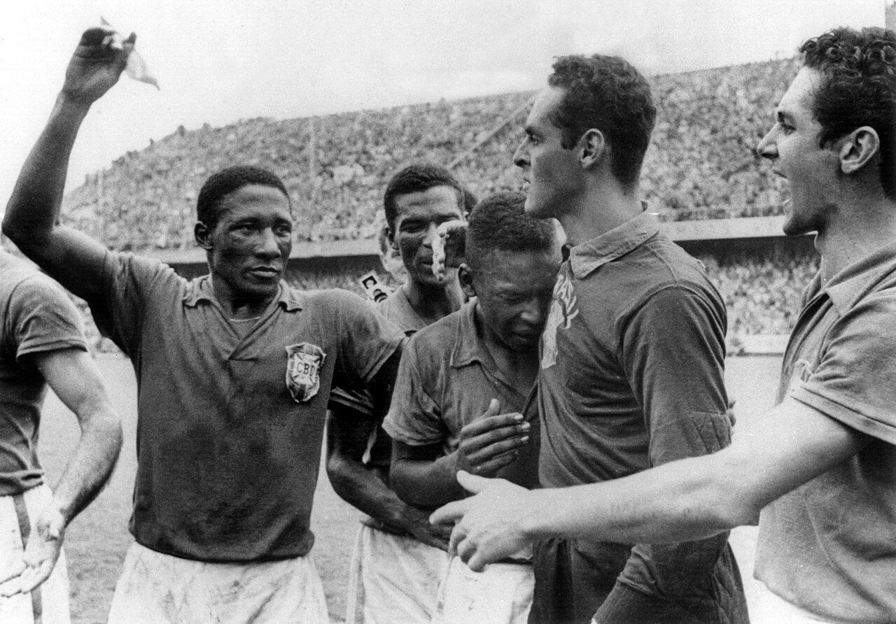 Djalma Santos Pelé and Gilmar 1958